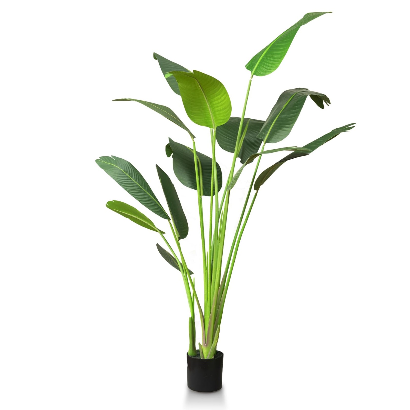 55 inches – Bird of Paradise Artificial Plant, Comes with Black Pot, Large,Vi…