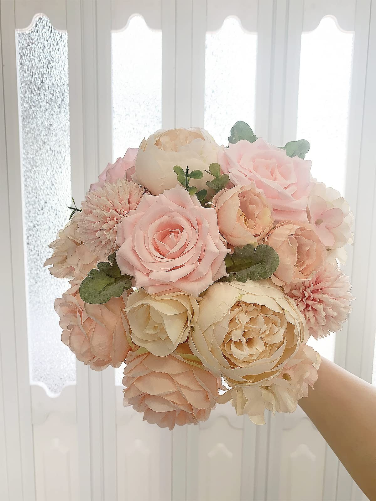 Peonies Artificial Flowers Pink Silk Roses Blush Peony Bulk for DIY Wedding B…