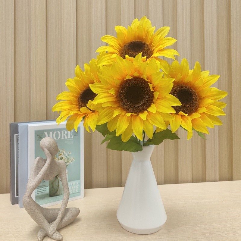 Artificial Sunflower Bush 19in Faux Flowers Indoor Decoration Centerpiece New