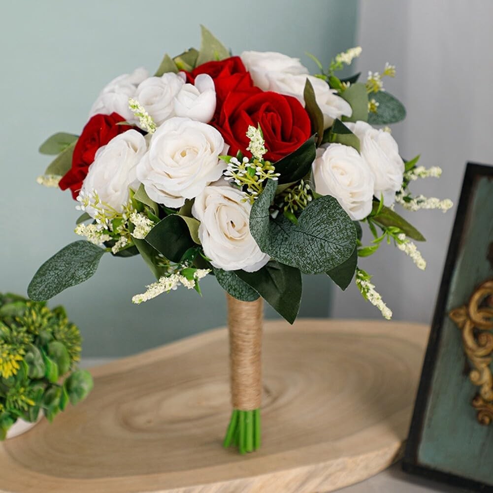 Eforcase Wedding Rose Bouquet Bridesmaid Flower Bouquets, Artificial Flower R…