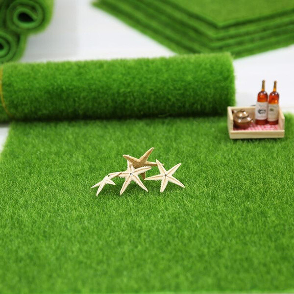 2/4Pcs 15cm Artificial Grassland Simulation Moss Lawn Turf Fake Green Grass Mat