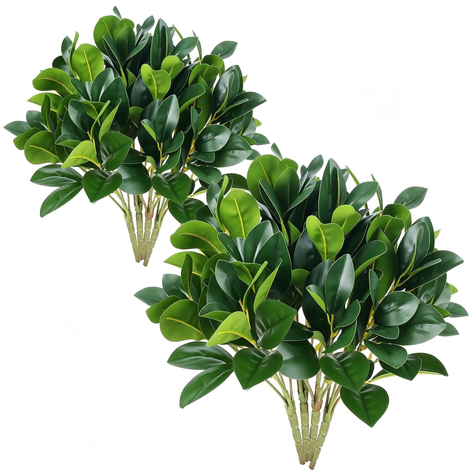 8Pcs Artificial Silk Greenery Fake Eucalyptus Leaves Stems Faux Shrubs Plants