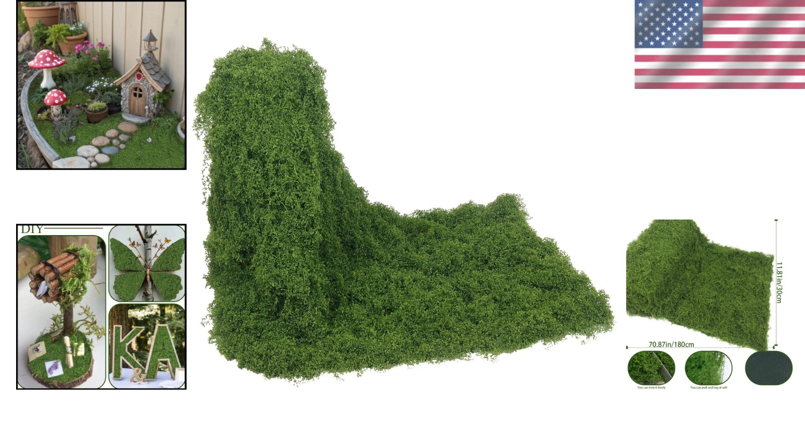 Durable 12×71” Artificial Moss Carpet for Elegant Centerpieces & Crafting