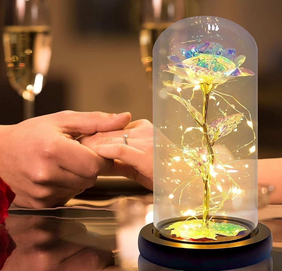 Galaxy Rose With LED Lights Preserved Flower The Best Gift