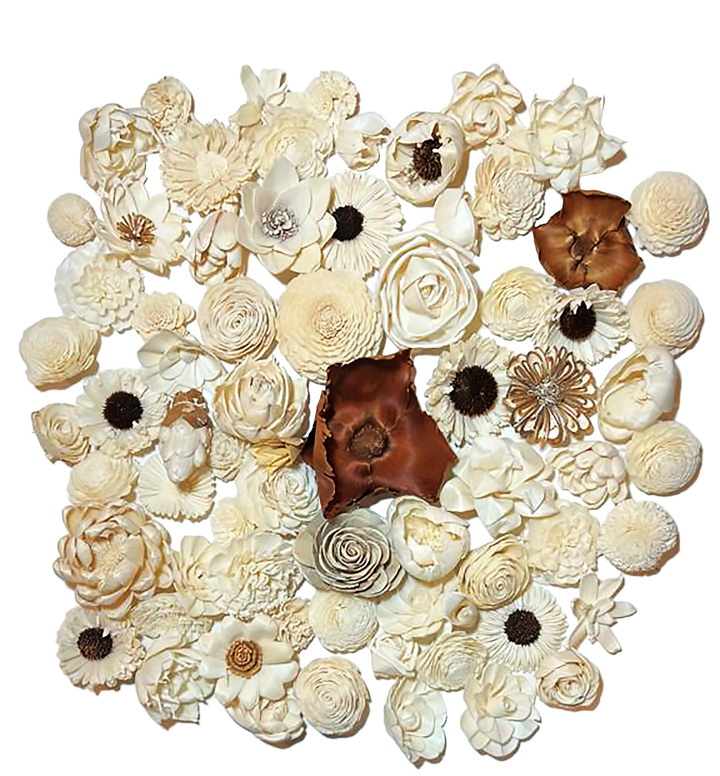 Wood Flowers Bouquet Multi Color Types Handmade with Stems DIY Easy Assemble(27)