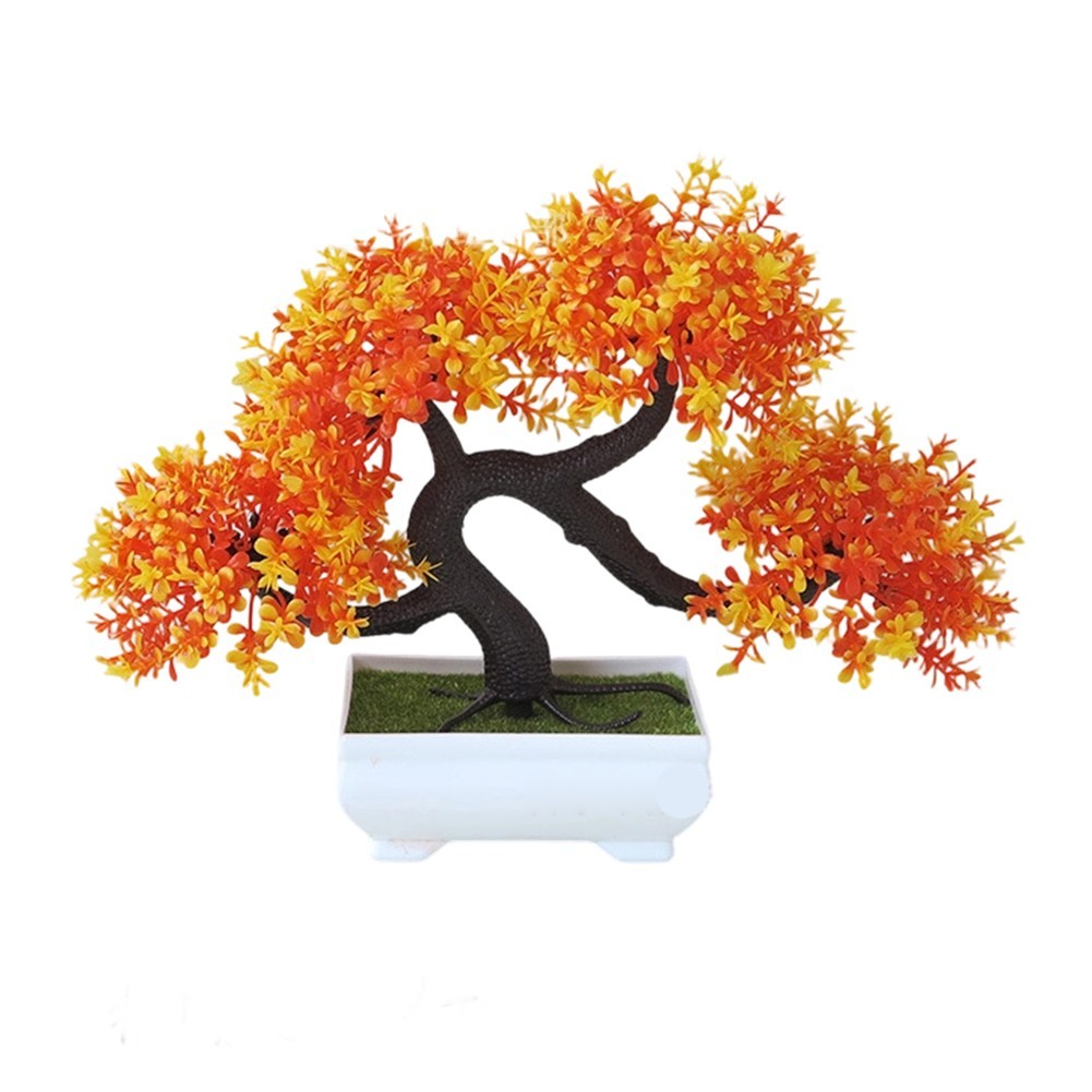Plastic Artificial Bonsai Pine Plant for Office Living Room Decor 25x25x11cm