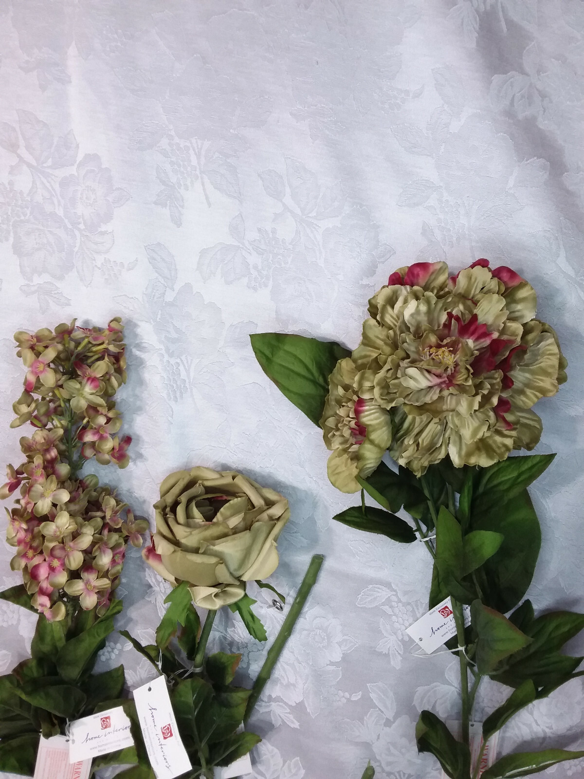 Home Interiors Tall Garden Floral Favorites Green Cuttings/ Set of Four Stems