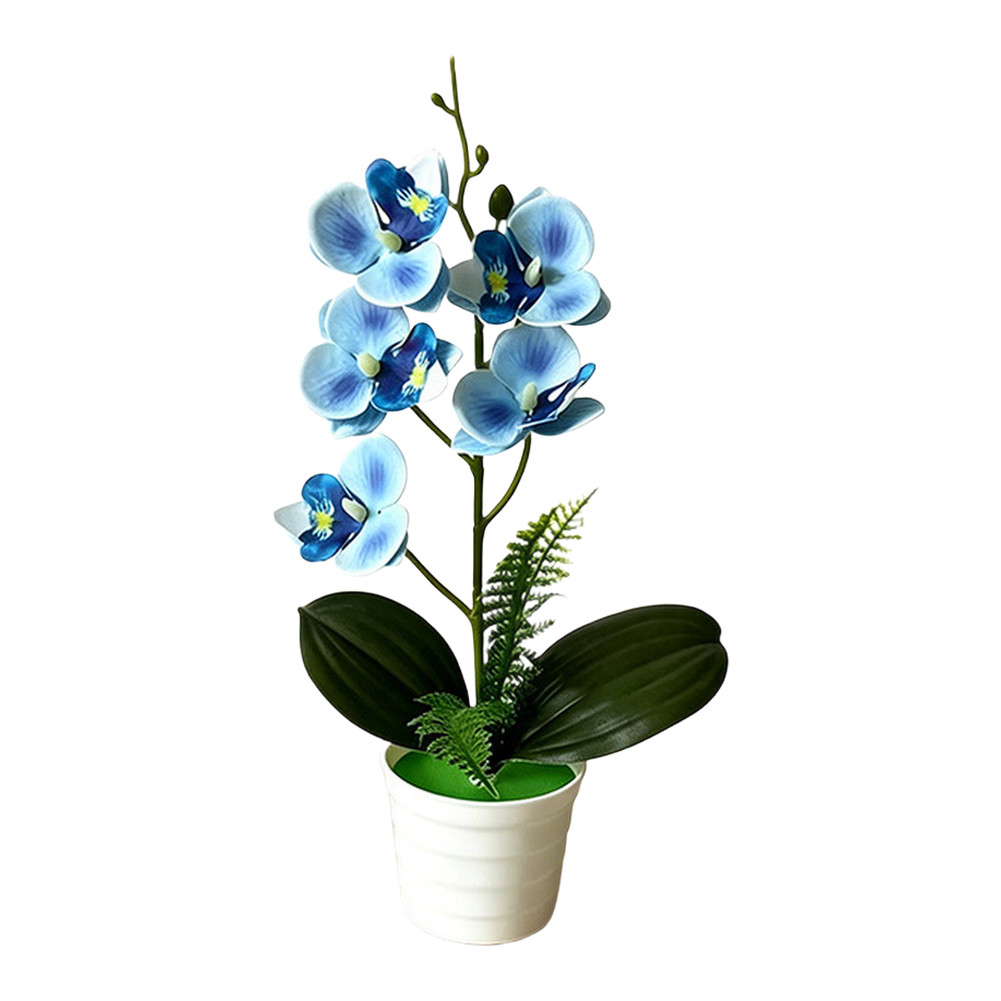 30cm Artificial Orchid Plant with White Purple Dot Orange Blue Rose Red Colors