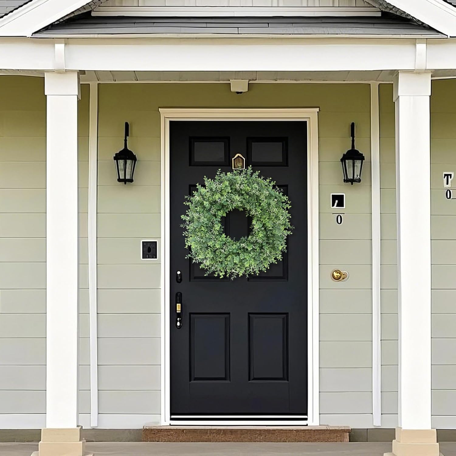 26” Eucalyptus Wreath for Front Door – Large Artificial Eucalyptus Leaves with