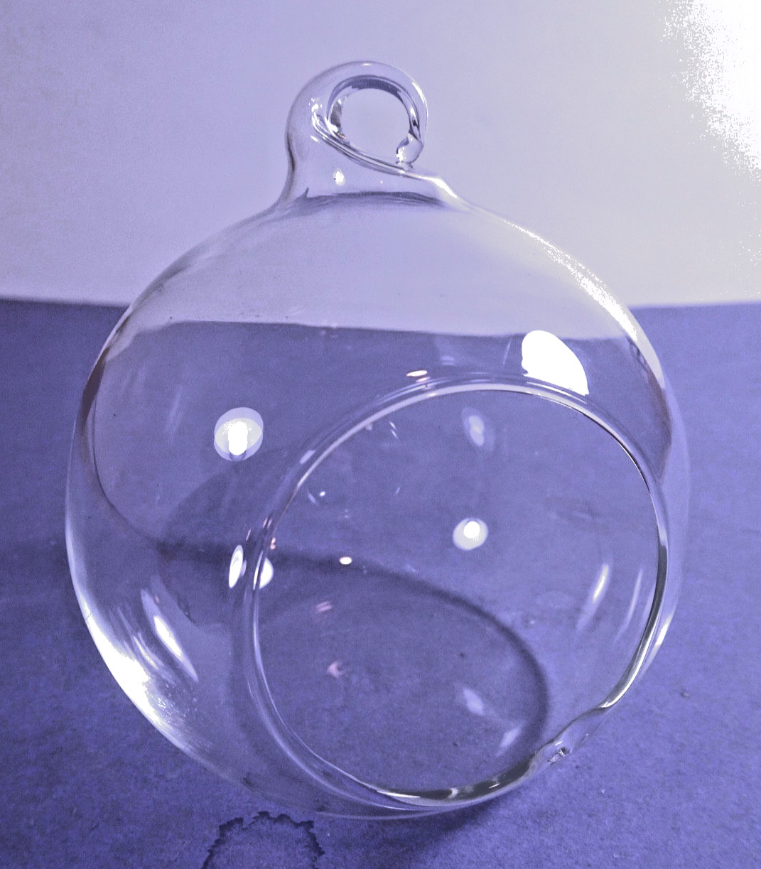 1 Small GLASS TERRARIUM 3″ x 3″ Round Hang or Sit Air Plants Fairy Garden Crafts