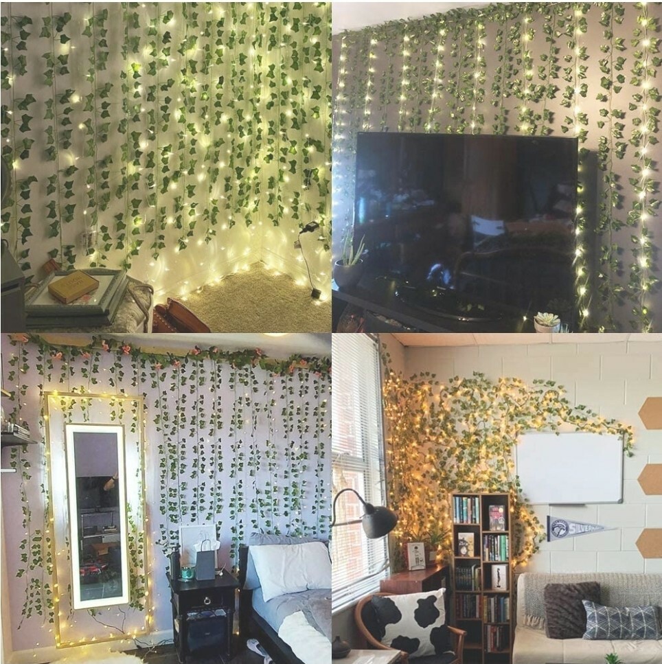 24pcs 158 Feet Fake Ivy Leaves Fake Vines Artificial Ivy, Silk Ivy Garland