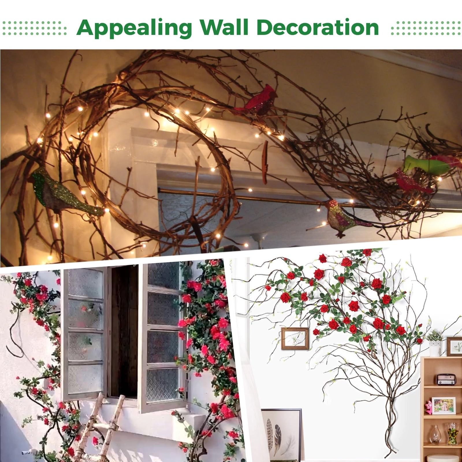 Artificial Tree Branch 118in Rattan Ivy Vine