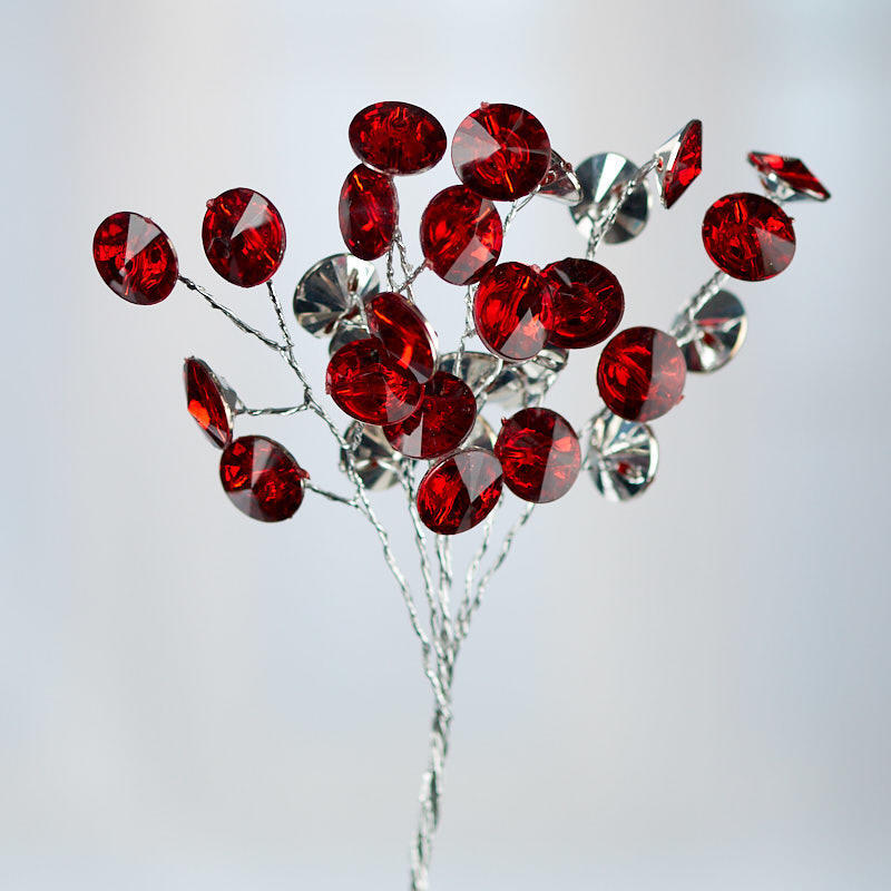 Package of 4 Burgundy Rhinestone Crystal 6-1/2″ Sprays
