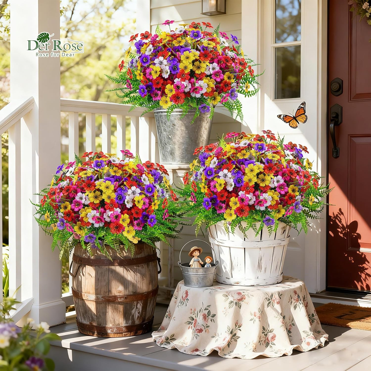 No Maintenance Required: 24 Bundles of Colorful Faux Flowers for Outdoor Spaces