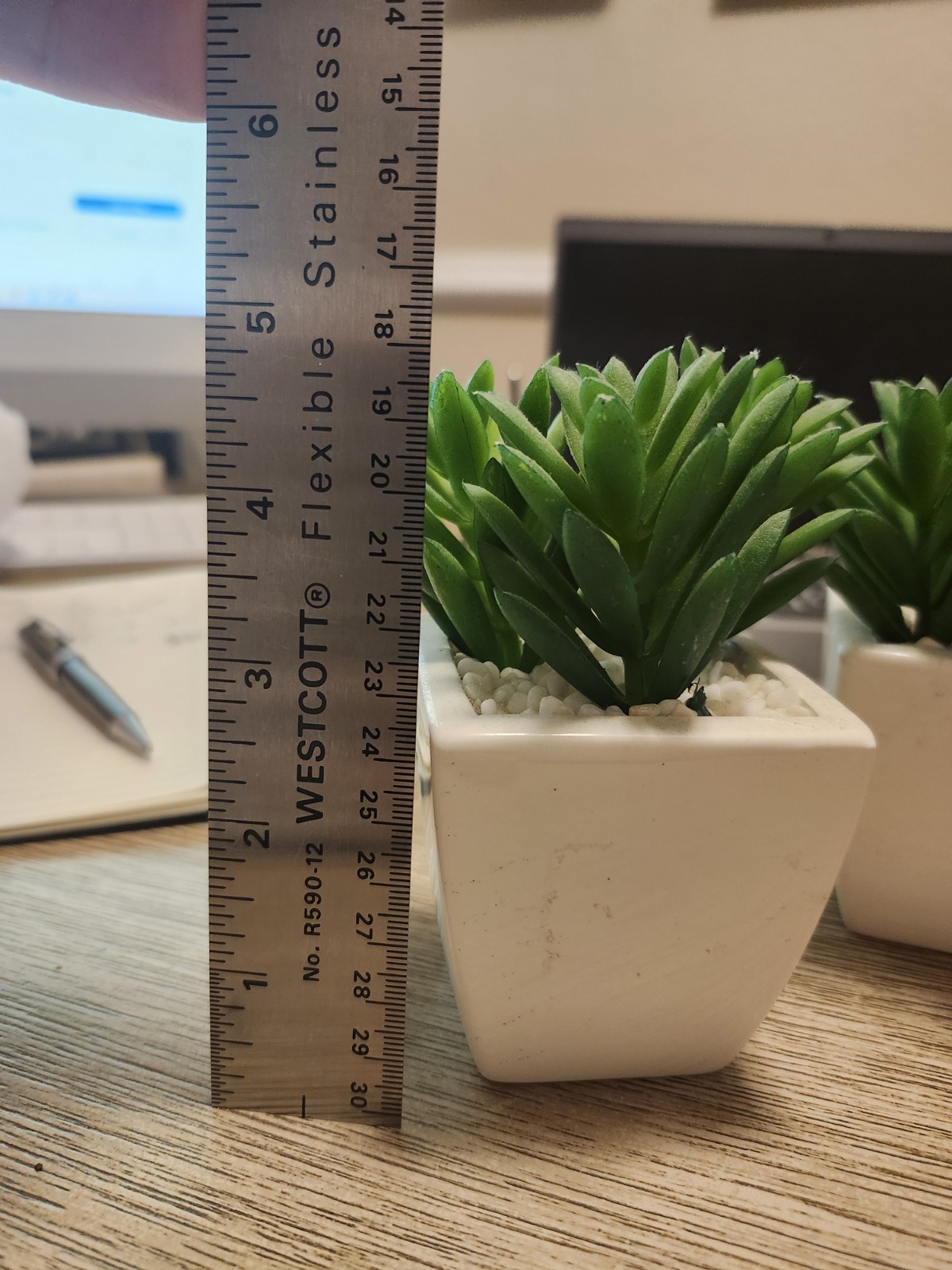 Artificial Plants with White Square Vase Small Artificial Tree