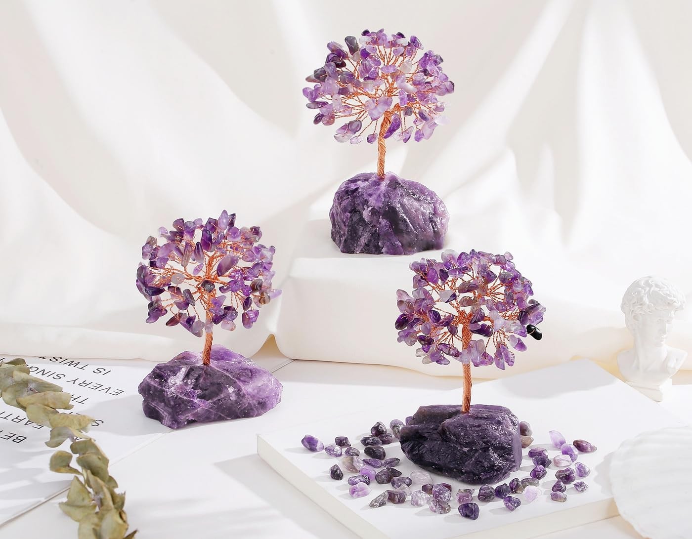 QINJIEJIE Amethyst Crystal Tree Crystals 5 inches, A-purple –