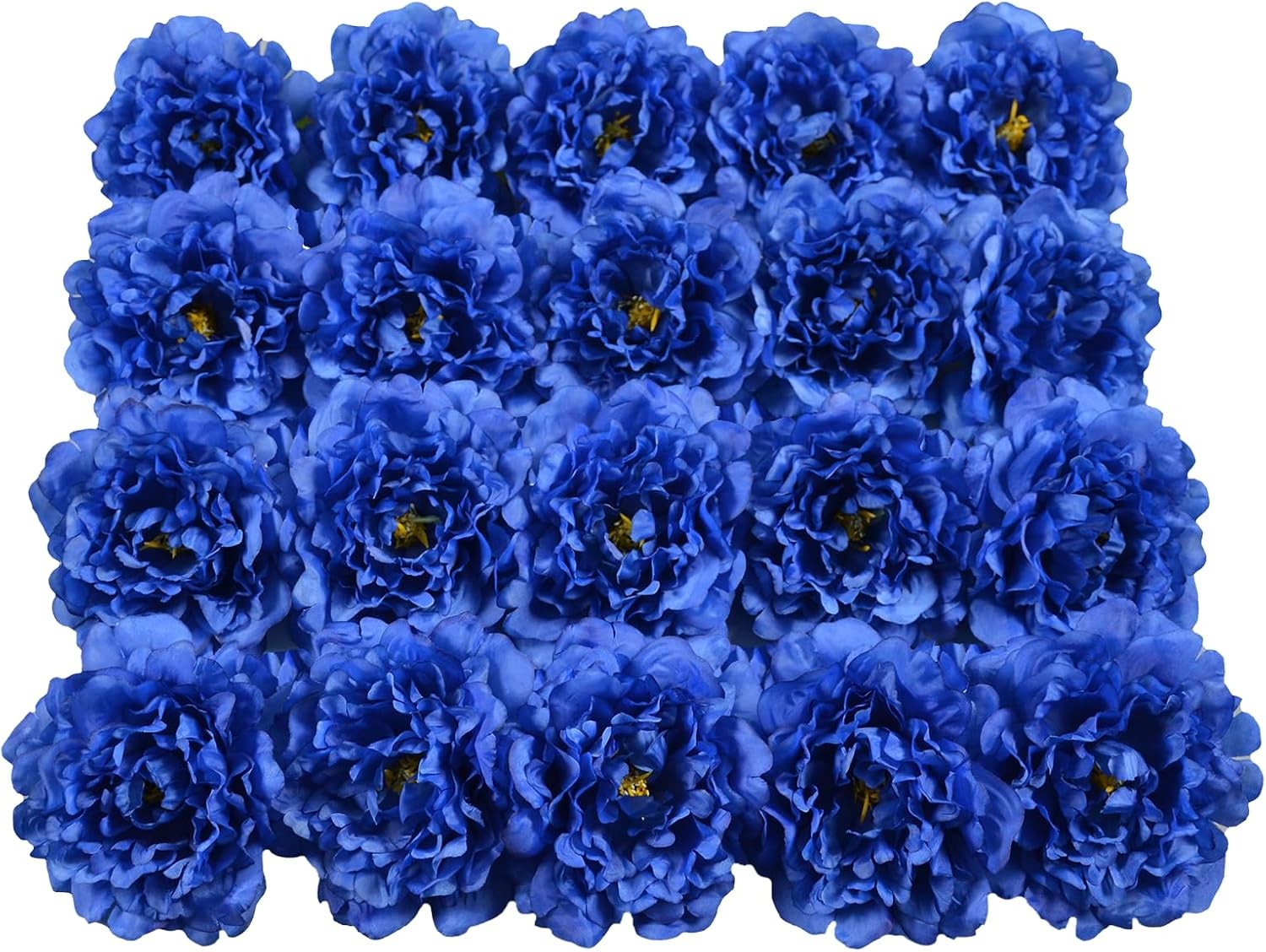 20 Pcs 5″ Silk Peonies, 6″ Stems No Leaf Artificial Flowers Decor