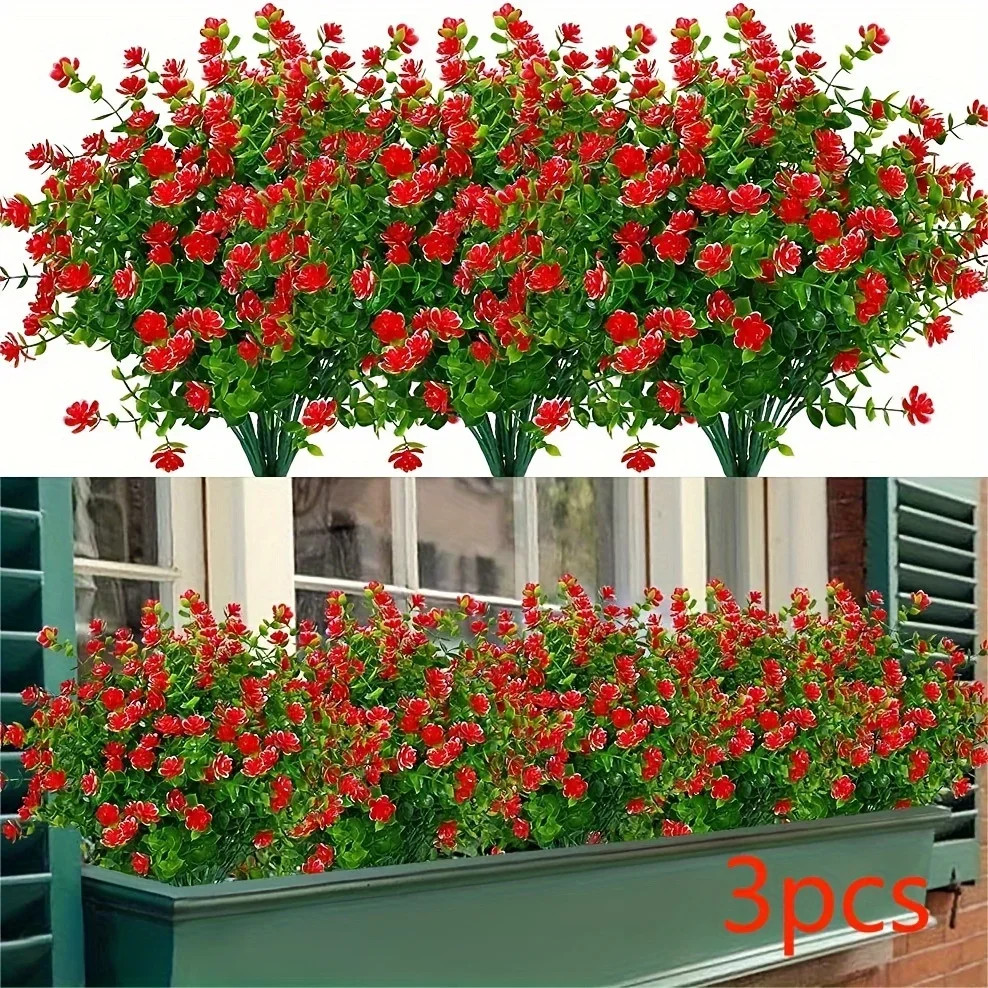 3/8Pcs Artificial Flowers for Home and Garden Decor – Realistic Simulation Flora