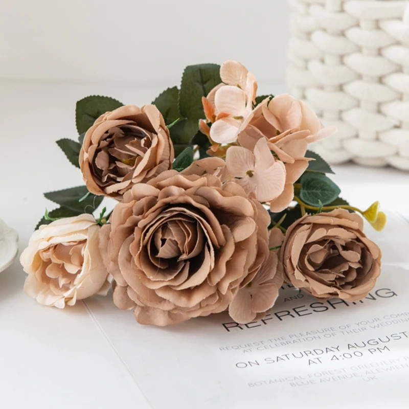 1pc 30CM Silk Peony Rose Bouquet Artificial Flowers for Wedding Home Christmas