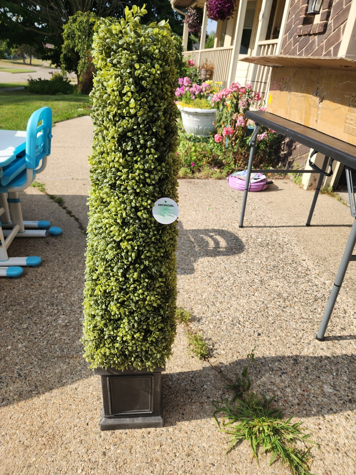 (2) COLORSPEC Artificial Boxwood Topiary Tree 3.5 ft (41 in) Black Pot
