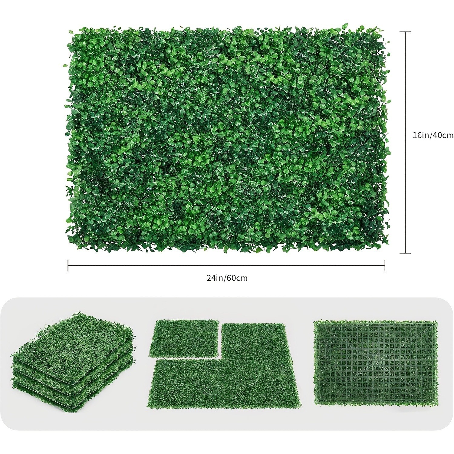 24×16 inch artificial wall grass decoration,12 pieces of yew wood board