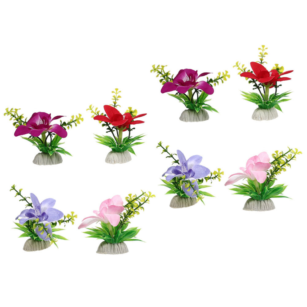 8PCS Delicate Sushi Flowers Decor Flower Decors Desktop Sushi Plate Decors