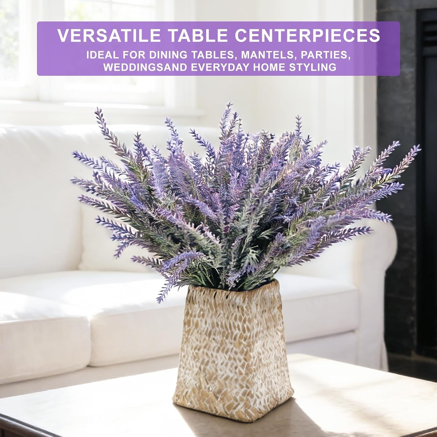 20 Bundles Artificial Lavender Flowers for Outdoors Summer Decor,UV Resistant