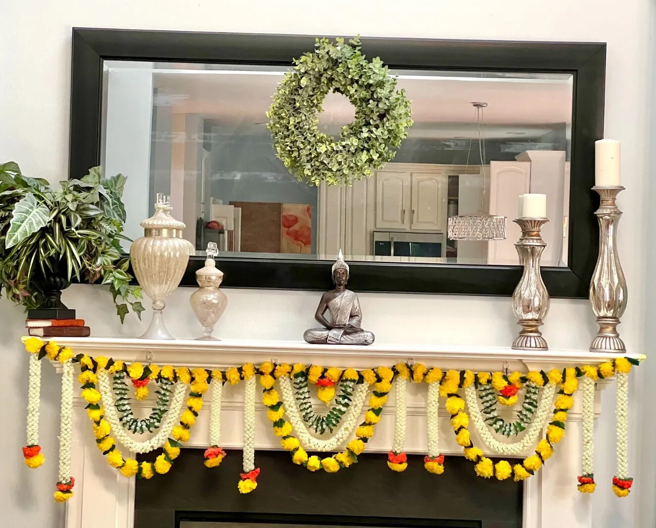 6 Feet Marigold Jasmin Toran garland Wedding Decoration Backdrop Diwali indian