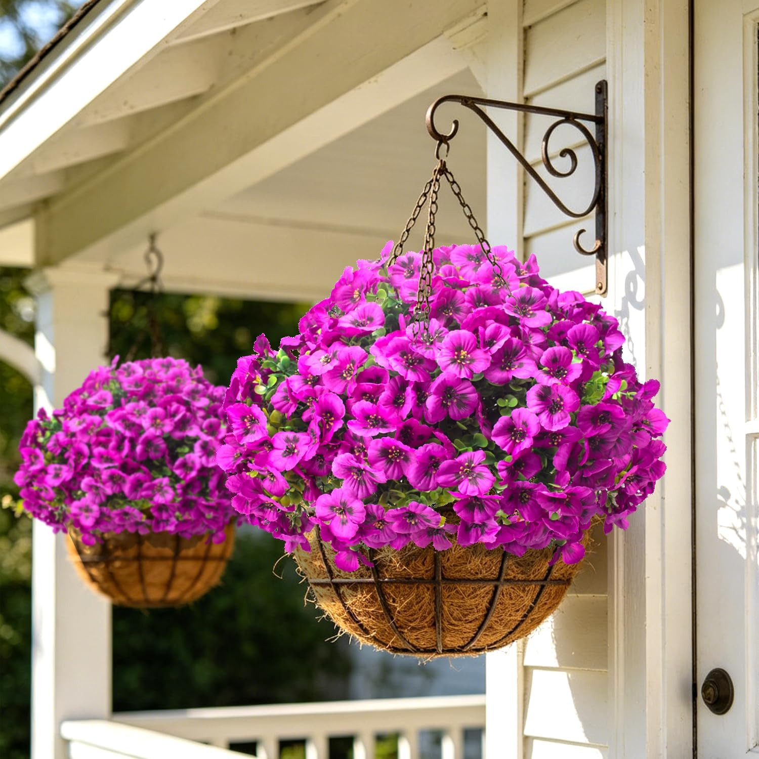 16 Bundles Artificial Pansy Flowers for Outdoors Fake Silk Flowers UV Resistant