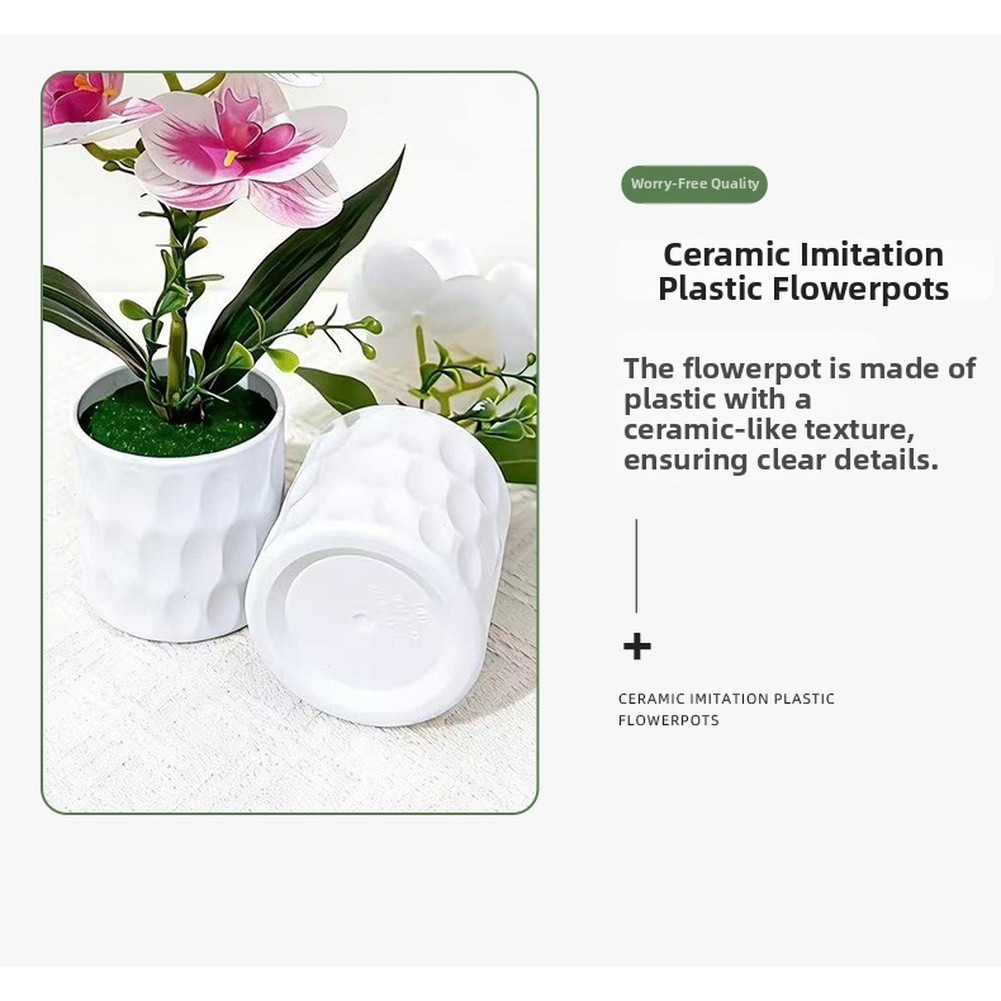 Plastic Phalaenopsis Orchid 3D Printed Potted Artificial Flower 28 x 15 cm