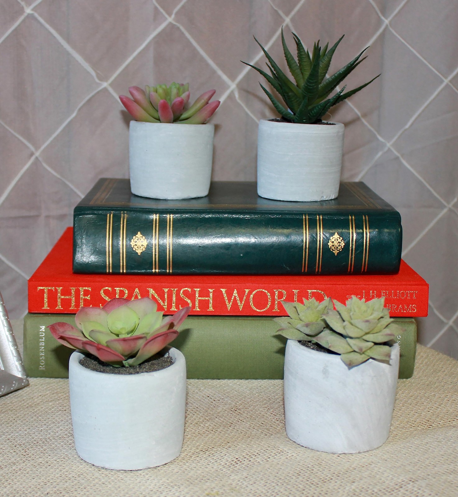 Artificial Fake Succulent Plant in 2.75” Diameter Pot, Set of 4 for Kitchen, …