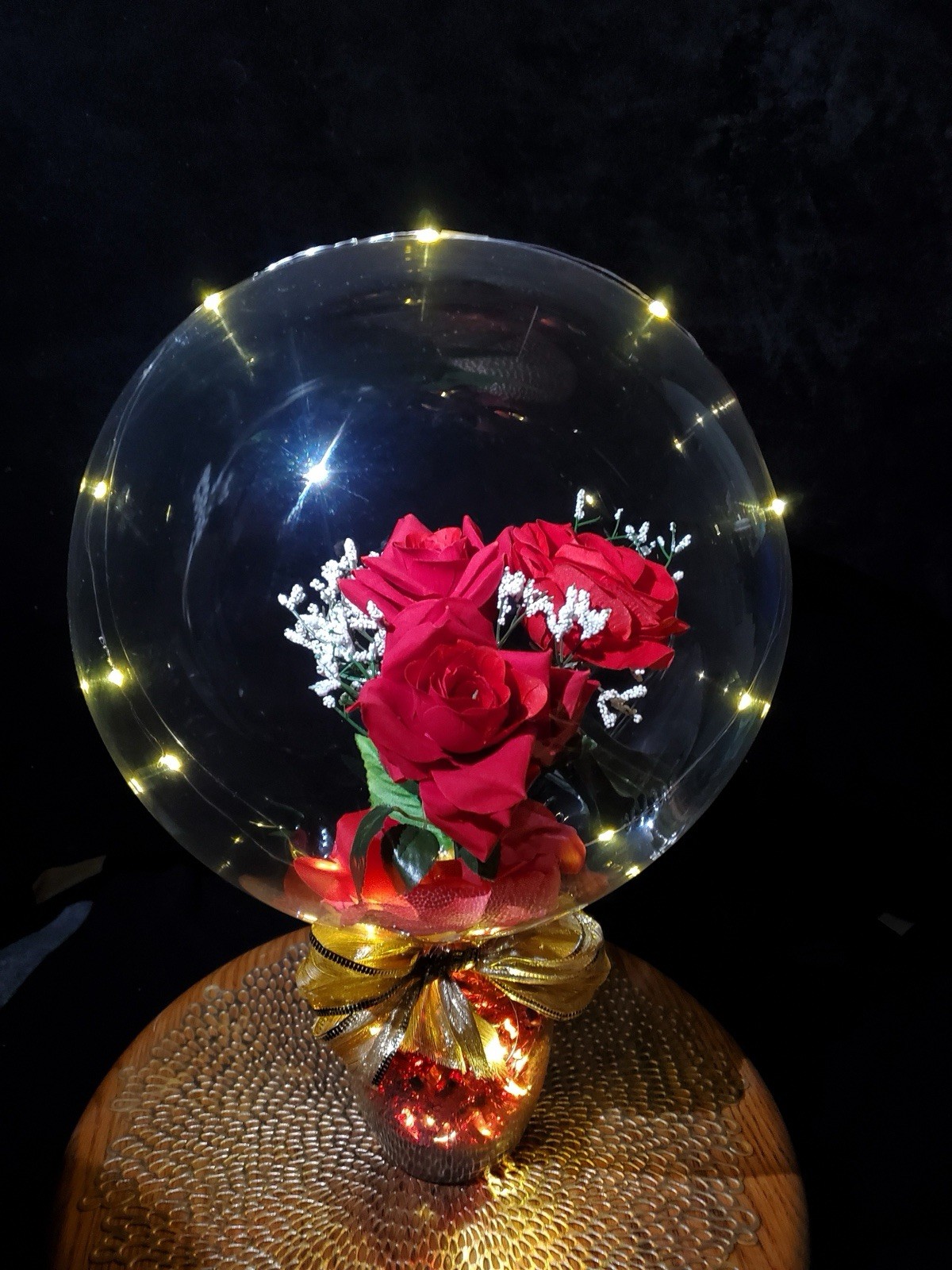Valentines Day Gift Red Rose Light Balloon Bouquet