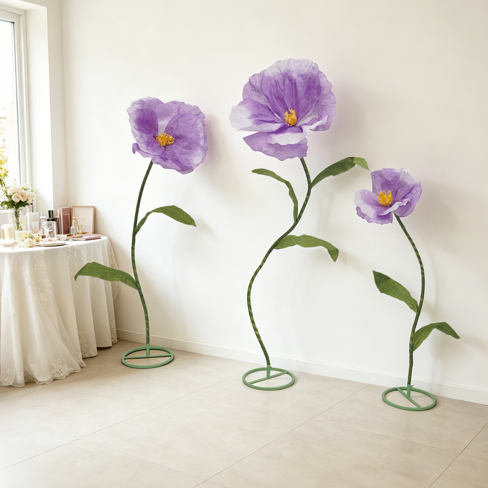 Three Different Sizes Artificial Floral Decoration For Weddings Home Party