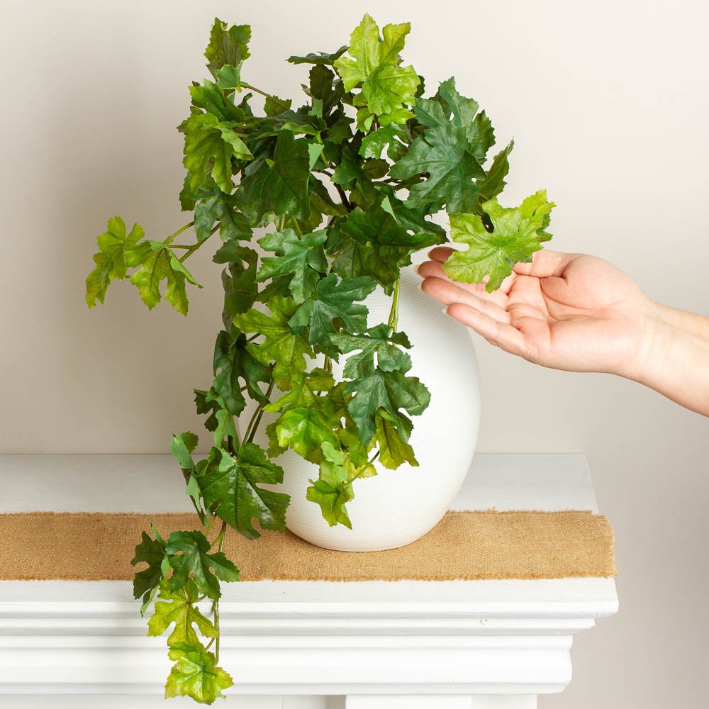 Green Poly Silk Grape Leaf Bush | For Indoor Decor