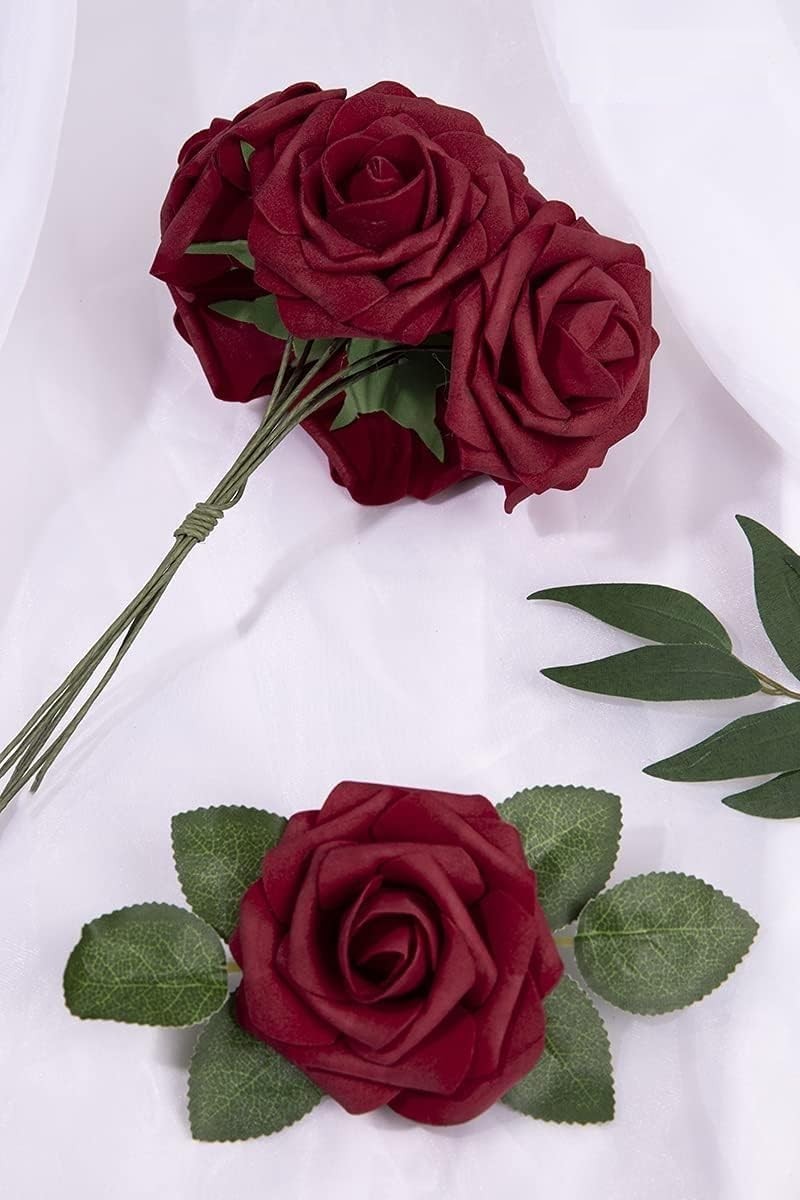 NT NIETING Artificial Flowers, 25Pcs Fake Flowers Roses Perfect DIY Wedding