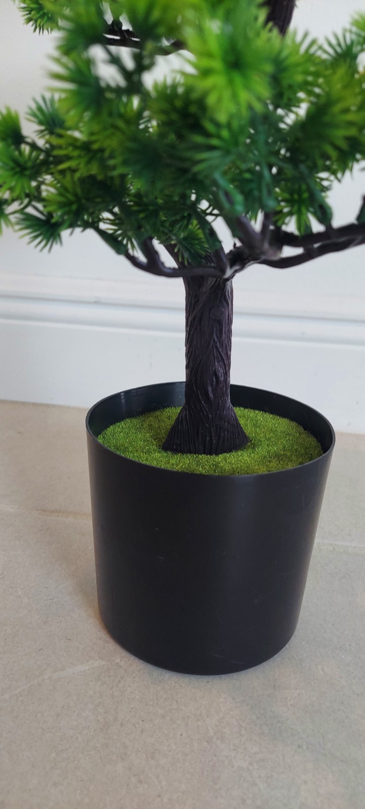 31″ Artificial Large Cedar Bonsai Pine Tree Black Pot Retail $197