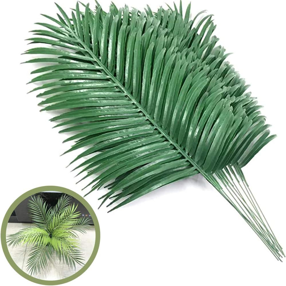 12 Pcs Artificial Palm Leaves Palm Branches Plants Tropical Greenery Plant for L