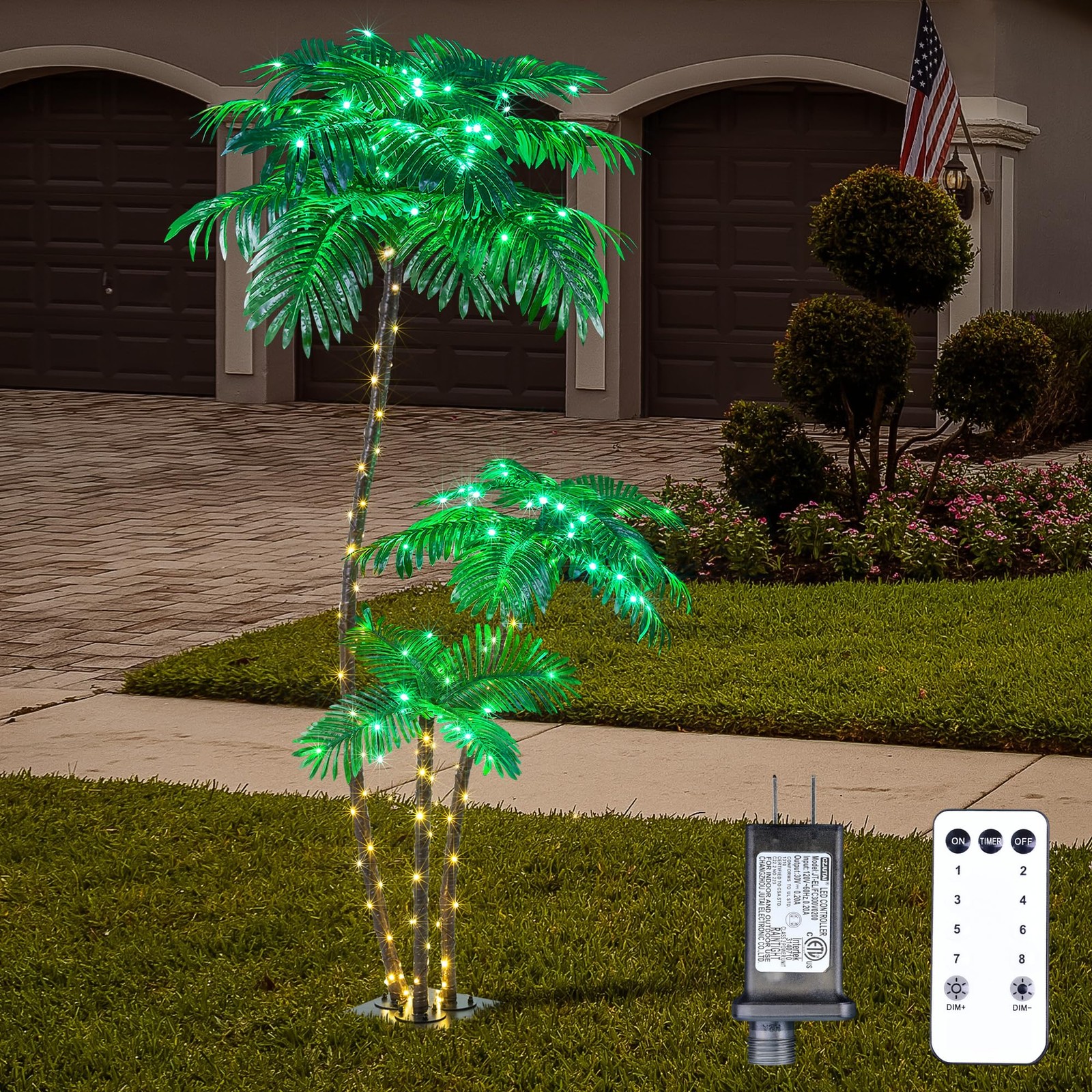 Lighted Palm Tree 6FT 3FT 2FT Artificial Palm Decor for Outdoor 203 LED Light…