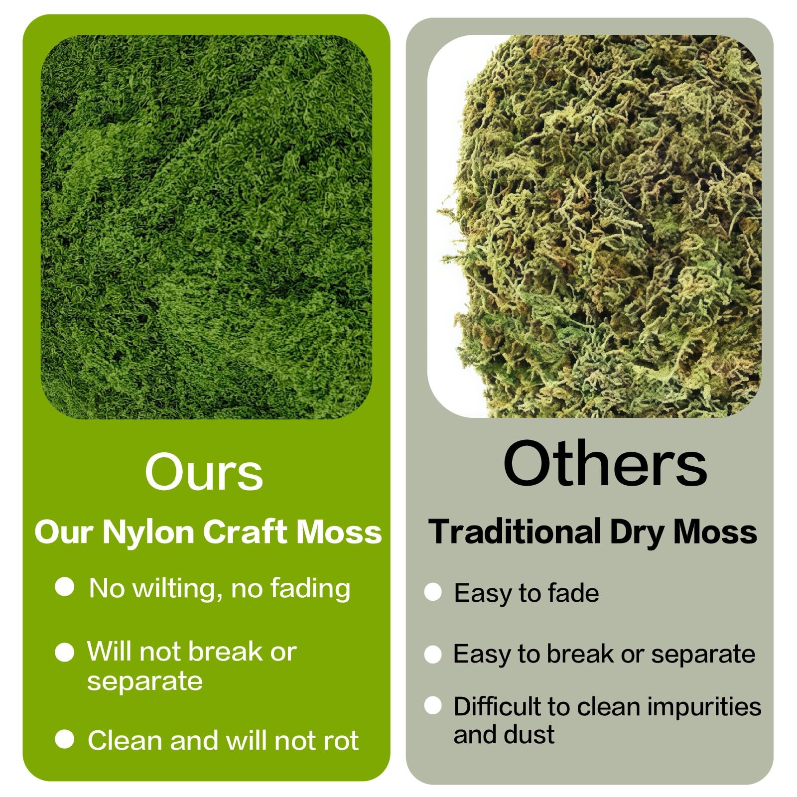 SoffMoiis 5.3oz Dark Green Artificial Moss – Faux Moss for Potted Plants, Fak…