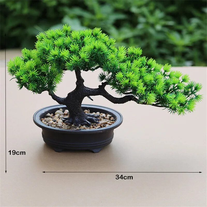 Flower Bonsai Zen Simulated Tree Pine Potted Desktop Decoration Fengshui