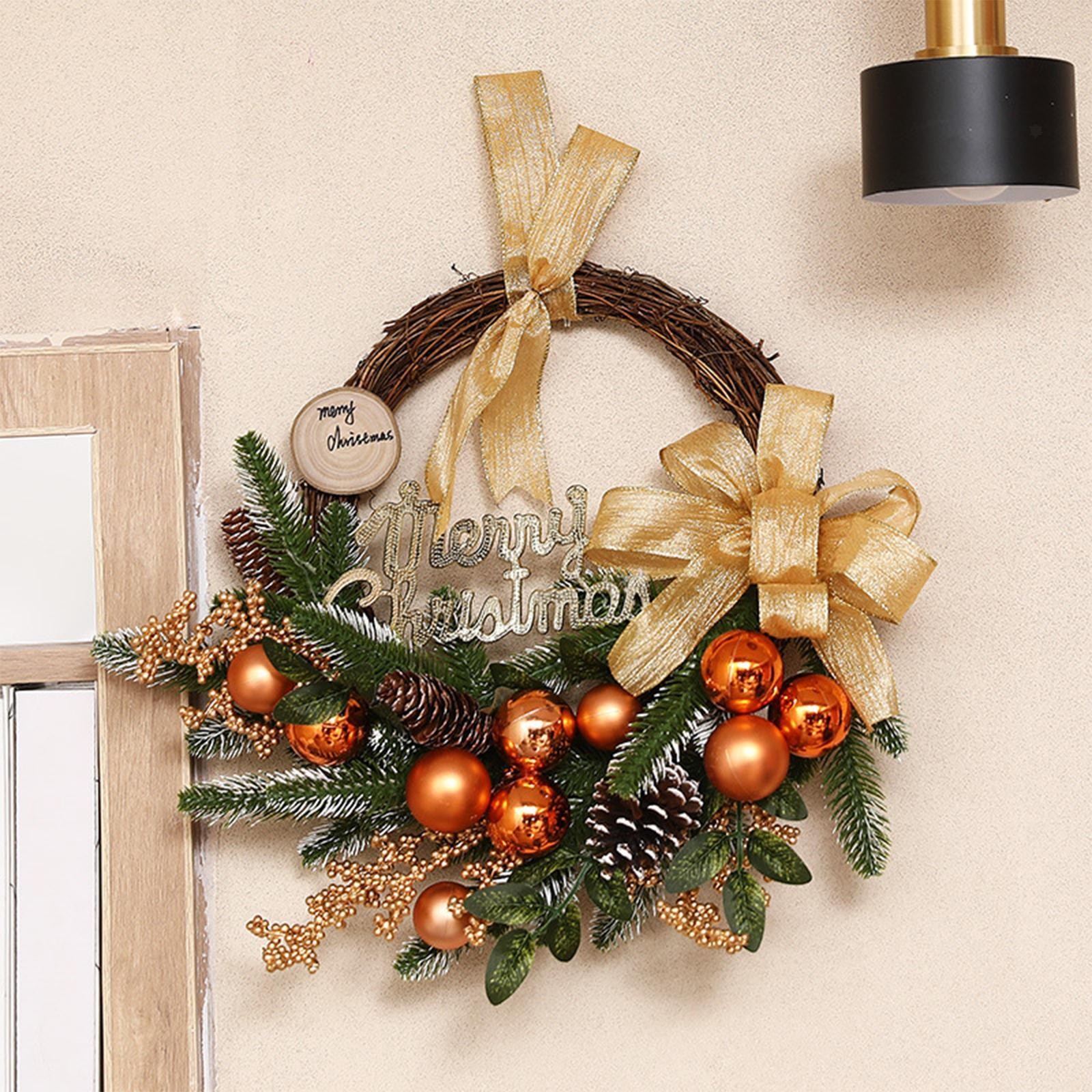 Artificial Christmas Wreath Holiday Garland Door Ornaments Housewarming Front