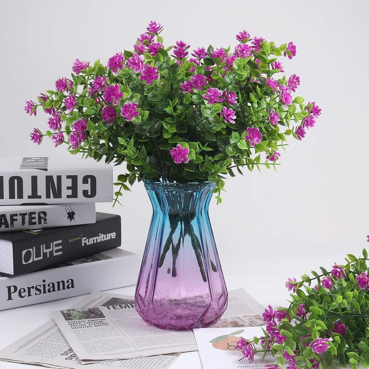 Stunning Fuchsia Artificial Plants – 8 Bundles for Indoor/Outdoor Wedding Decor