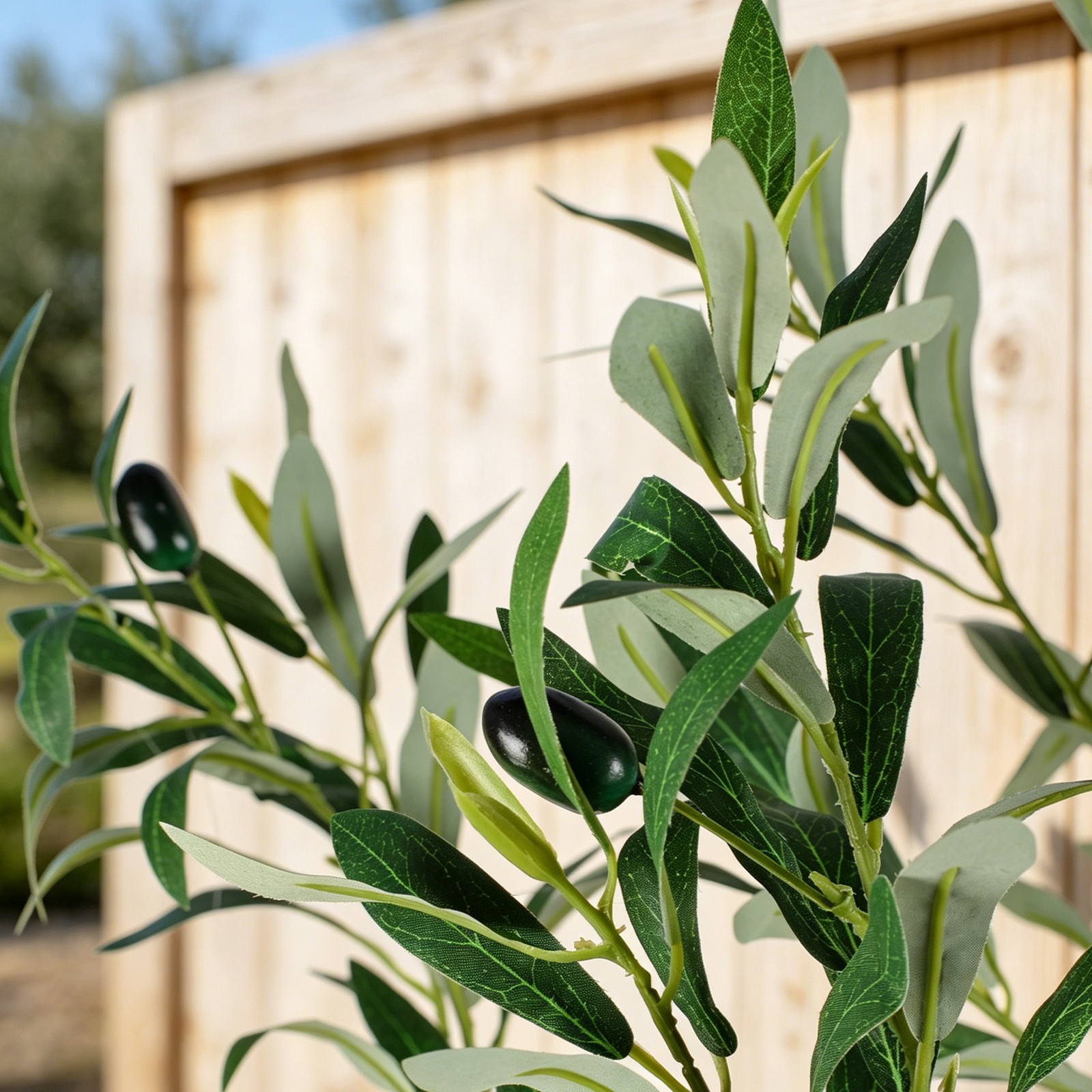 6FT Tall Olive Trees Artificial Indoor Faux Olive Tree Natural Wood Trunk Décor
