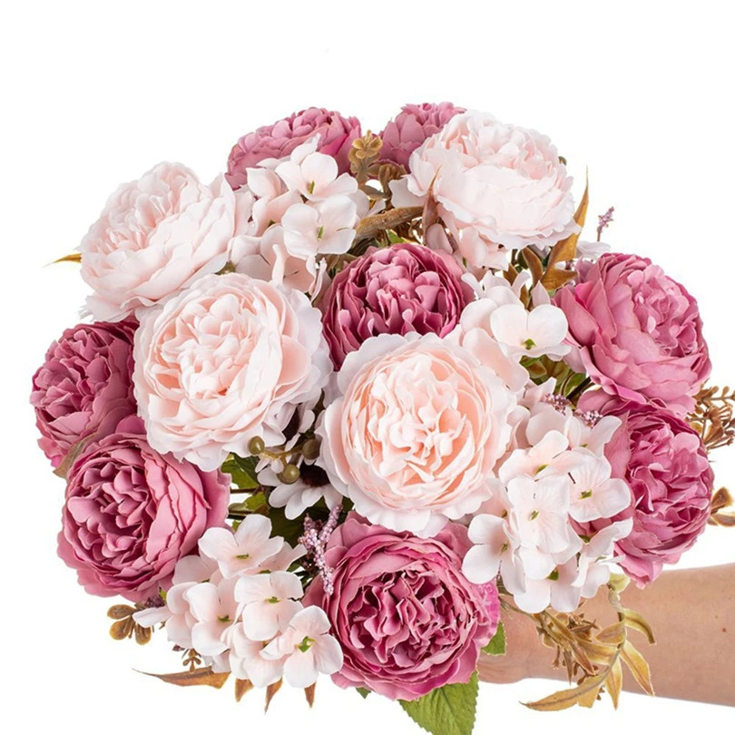 1/3PCS Silk Persian Peony Artificial Flowers For Wedding DIY Home Garden Decor