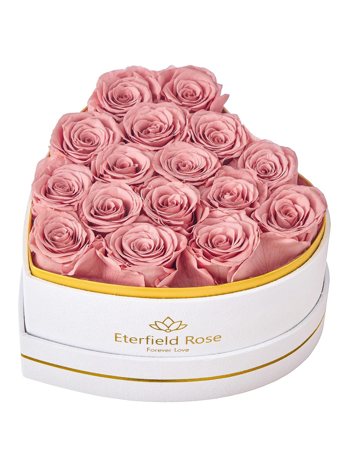 16 Forever Flowers in Heart Shape Box, Preserved Roses That Last a Year Prese…