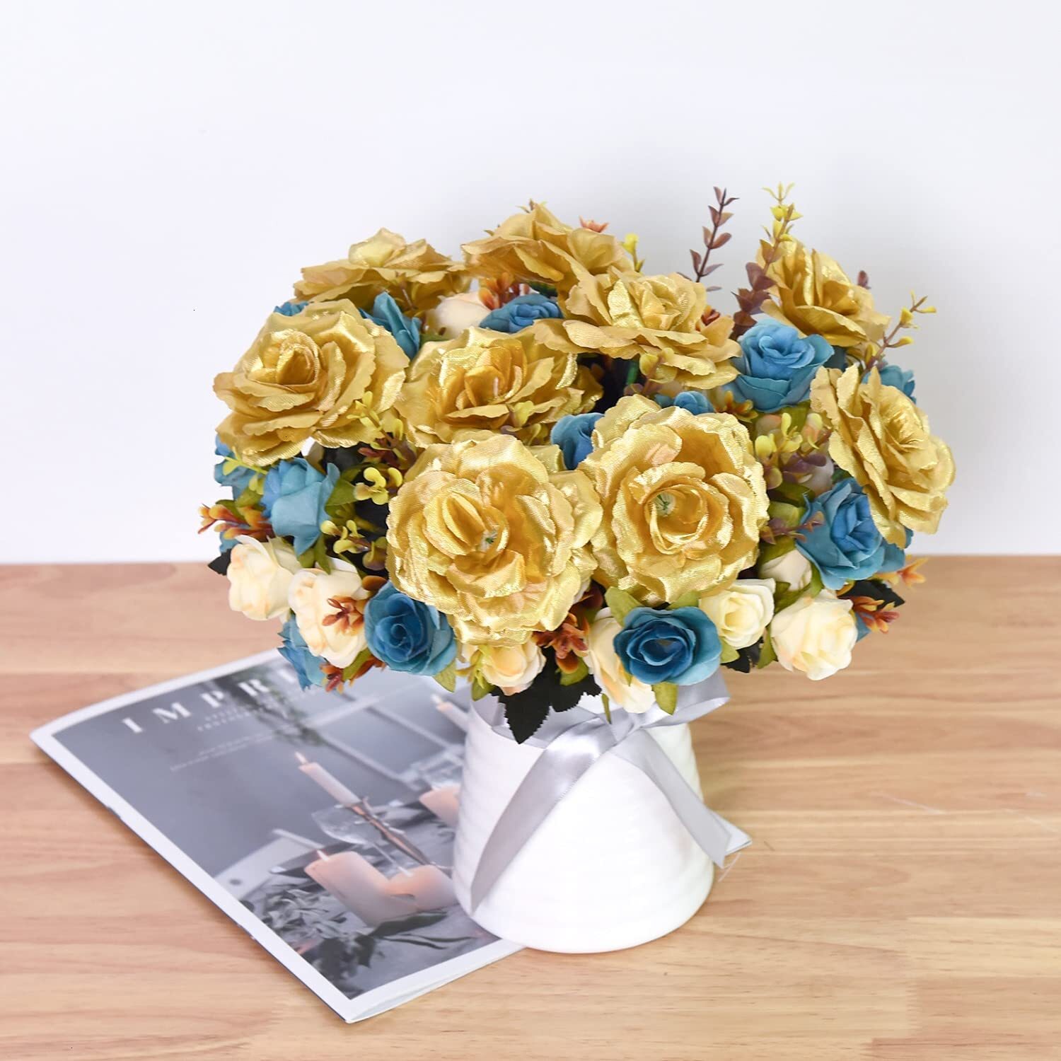 50PACK Artificial Roses Head Stemless Roses for Wedding Party Home Decor Crafts