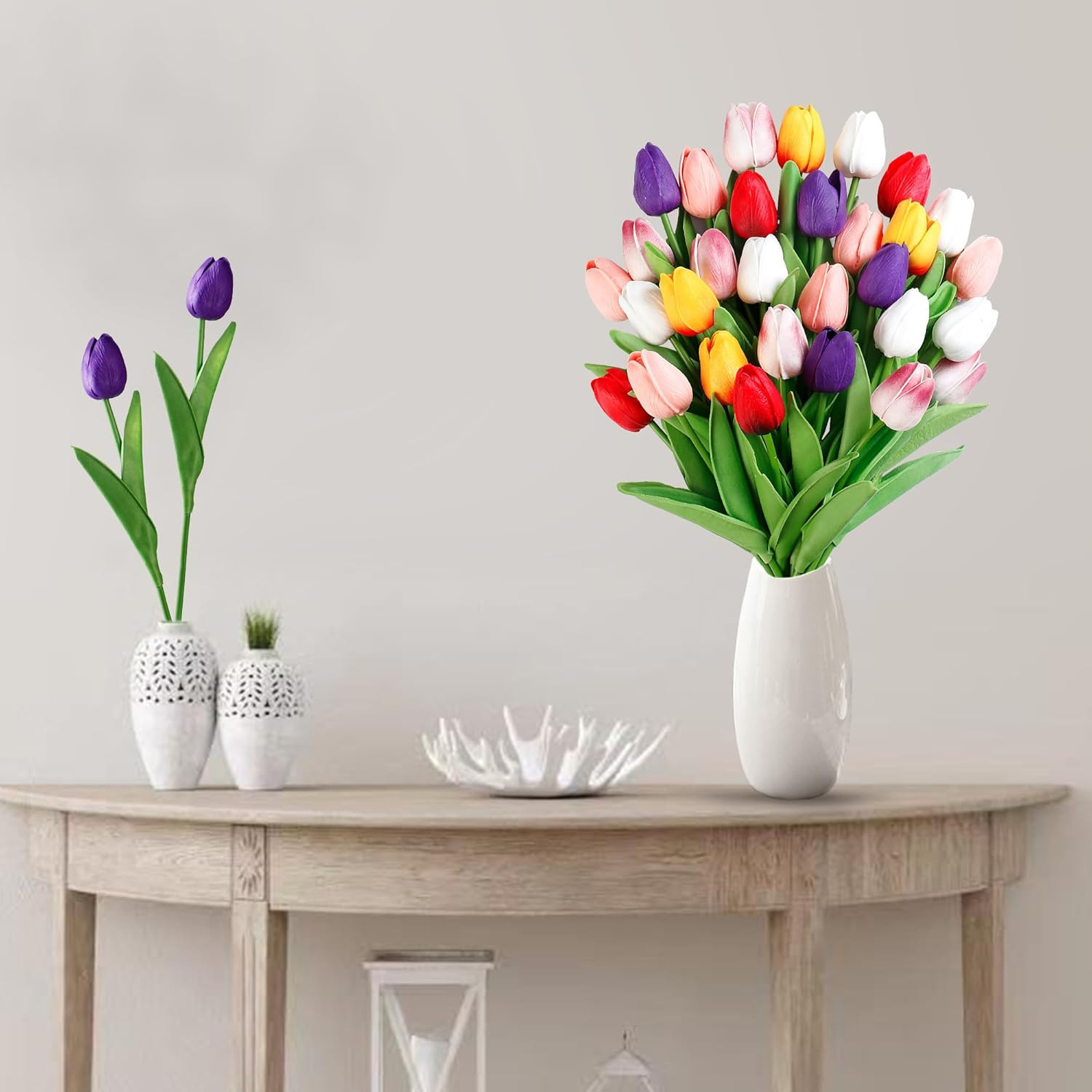 15PCS Real Touch Artificial Tulips PU Faux Flower Stems Wedding Home Decor