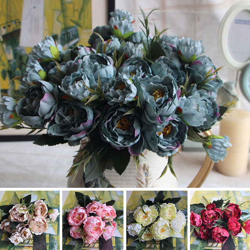Artificial Peony Flower For Wedding Party Home Decor Fake Flowers Bridal Bouquet