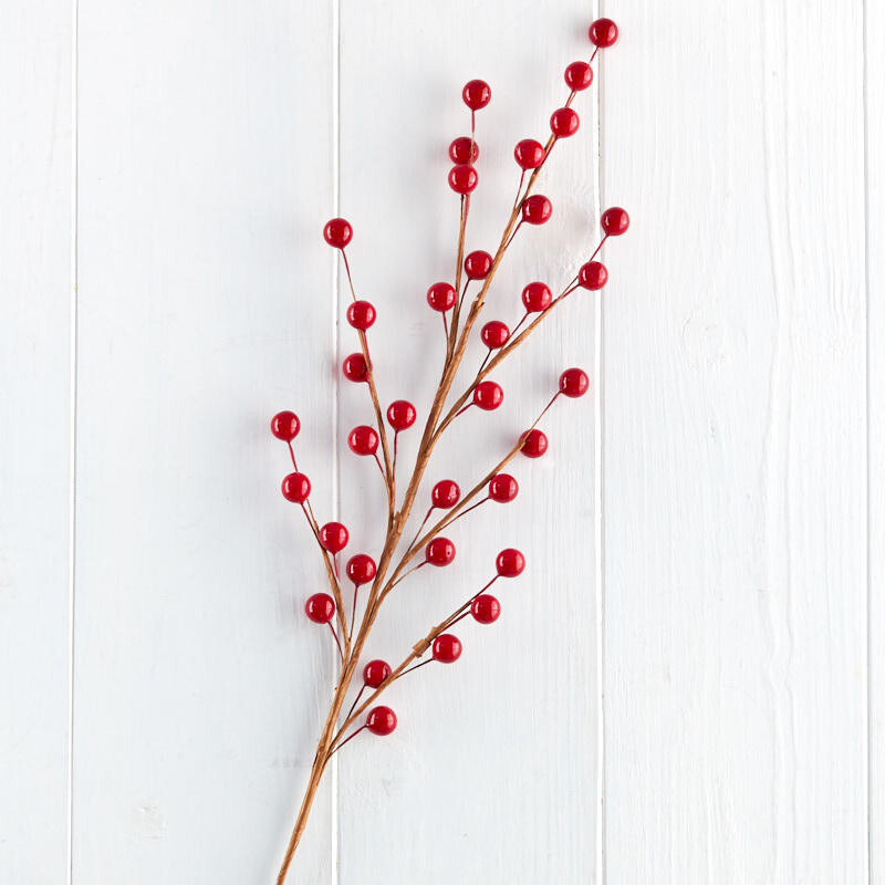 Group of 12 Red Hand Wrapped Artificial 18″ Berry Sprays