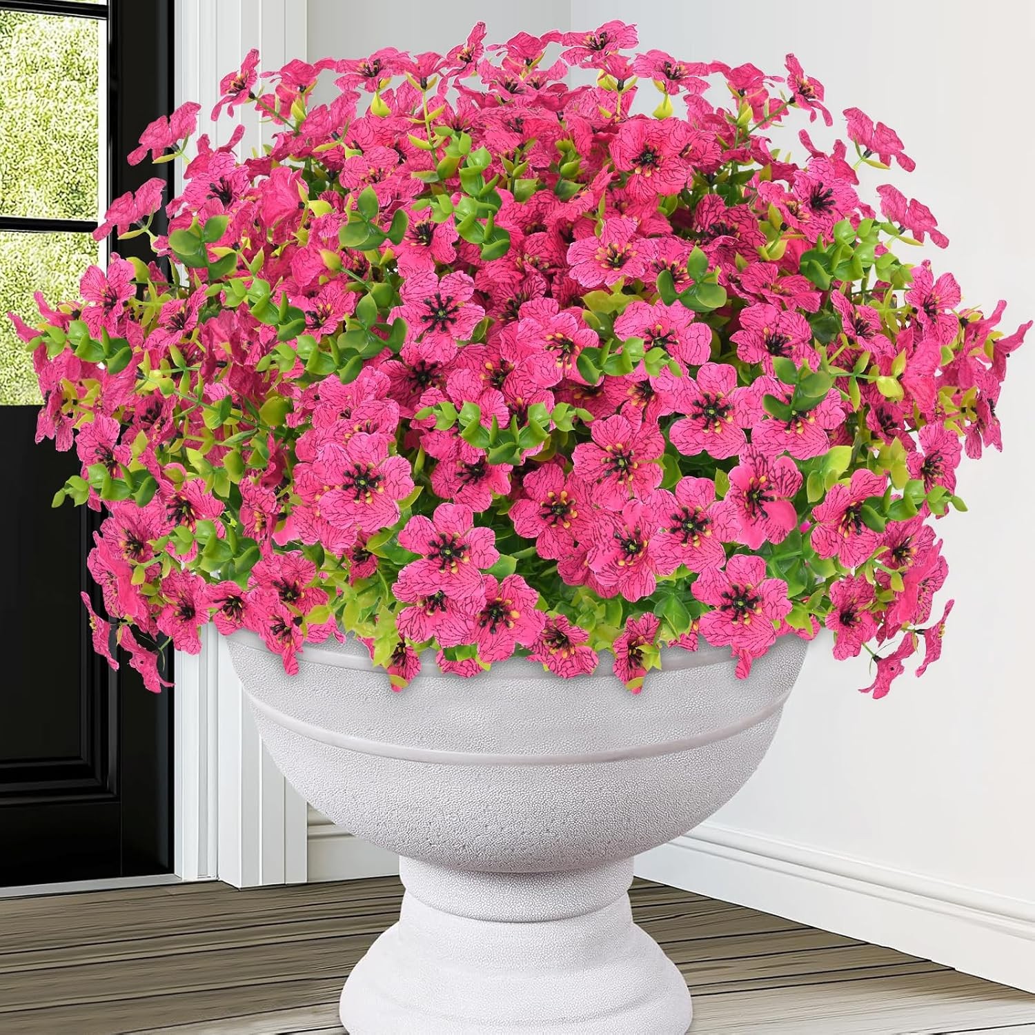 Artificial Flowers for Outdoors, 18 Bundles Artificial Plants & Flowers Outdoor,